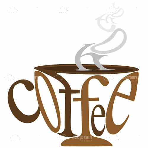 Coffee Word Logo - Steamy Coffee Cup Made with Coffee Word - Vectorjunky - Free Vectors ...
