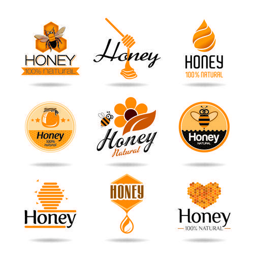 Honey Company Logo - Creative honey logos desing vector 01 … | bee keeping | Pinte…