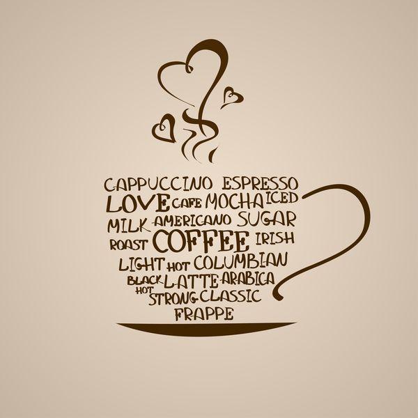 Coffee Word Logo - Word coffee cup background vector free download