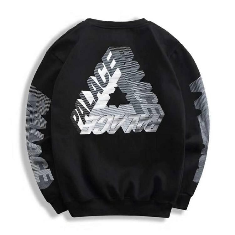 Palace Triangle Logo - Shop Great Palace Grey Triangle Logo Black Sweatshirt Online, Buy ...
