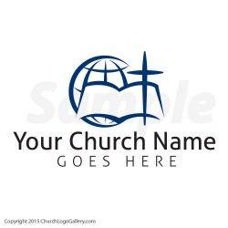 Church Globe Logo - Global Cross Logo- Christian Logo - Church Logo