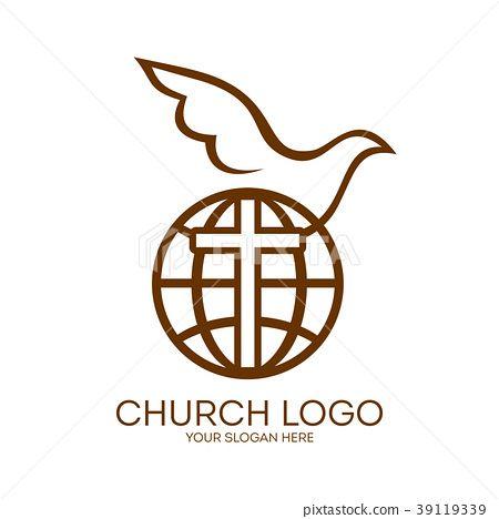 Church Globe Logo - Church logo. Missions, globe, dove, cross Illustration