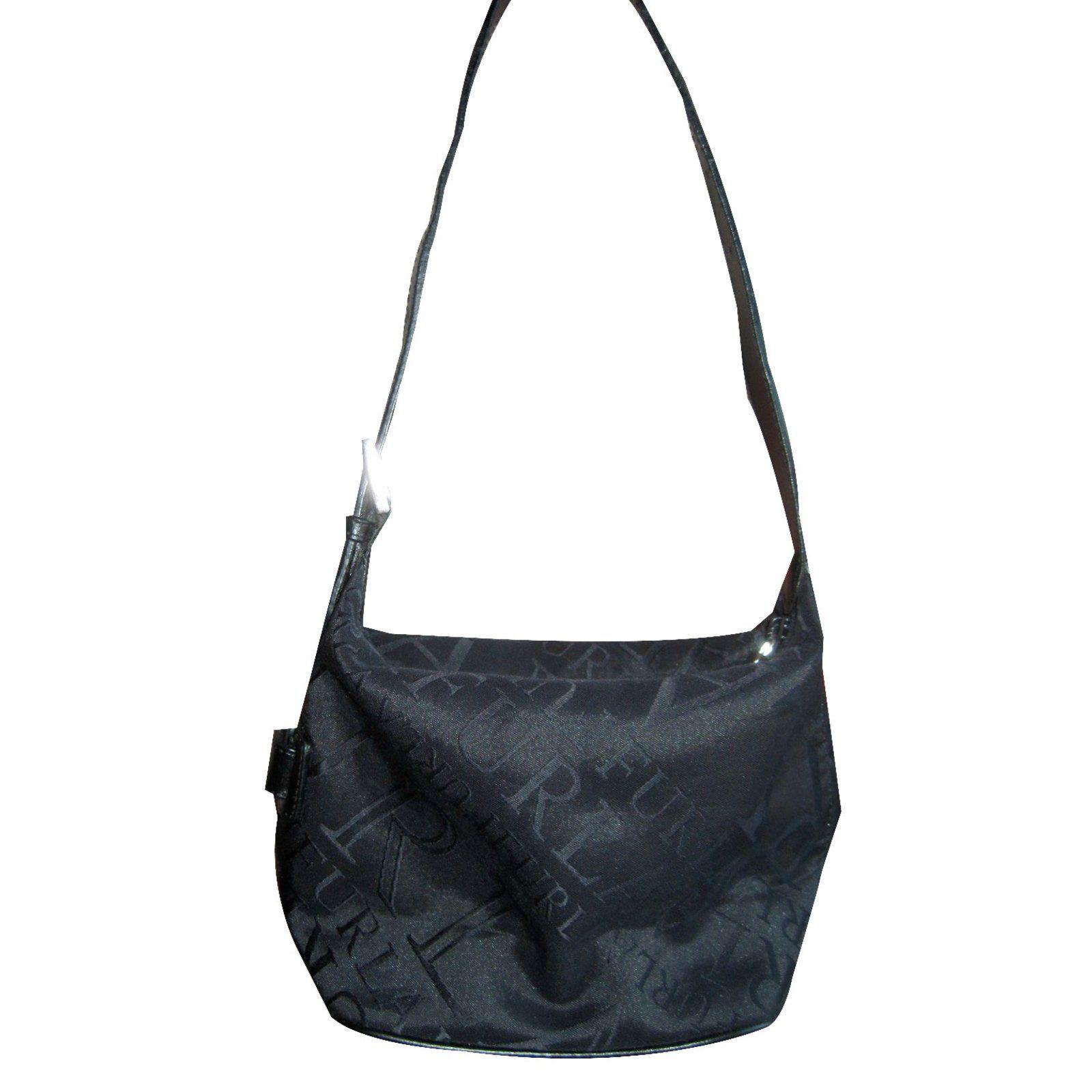 Furla Logo - Furla Furla logo monogram hobo bag Handbags Leather Black ref.22322 ...