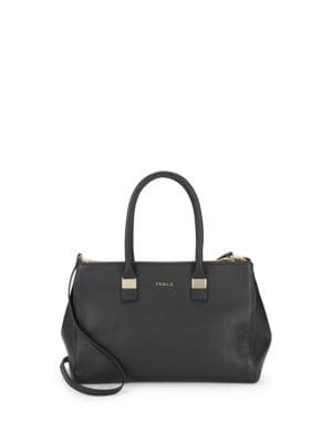 Furla Logo - Furla Logo Leather Shoulder Bag In Onyx | ModeSens