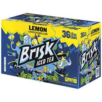 Brisk Tea Logo - Lipton Brisk Lemon Iced Tea, 36 pk./12 oz. - BJs WholeSale Club