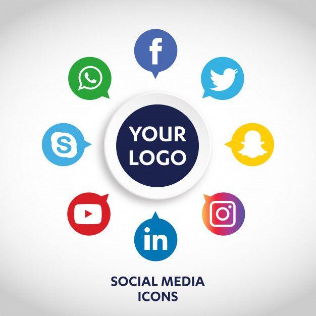 Facebook YouTube Logo - Set of most popular social media icons, twitter, youtube, whatsapp ...