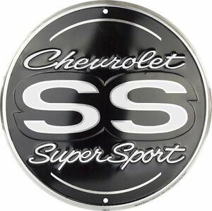 Auto Garage Logo - NEW! CHEVROLET SS SUPER SPORT ROUND CIRCLE SIGN AUTO GARAGE MAN