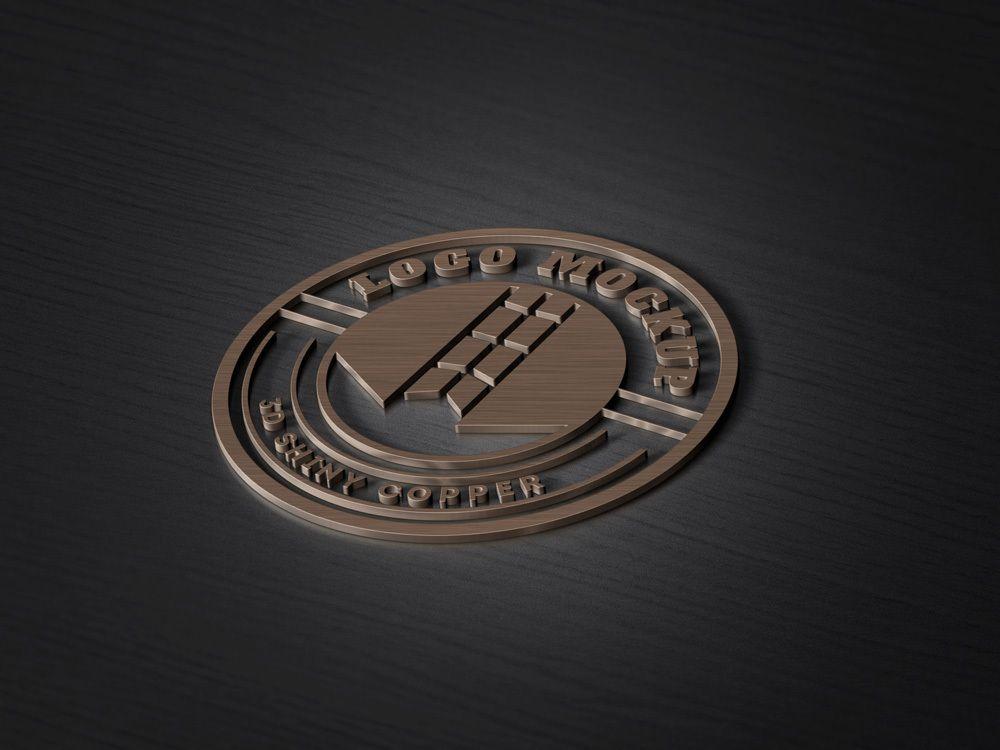 Copper and Gray Logo - 3D Copper Logo Mockup