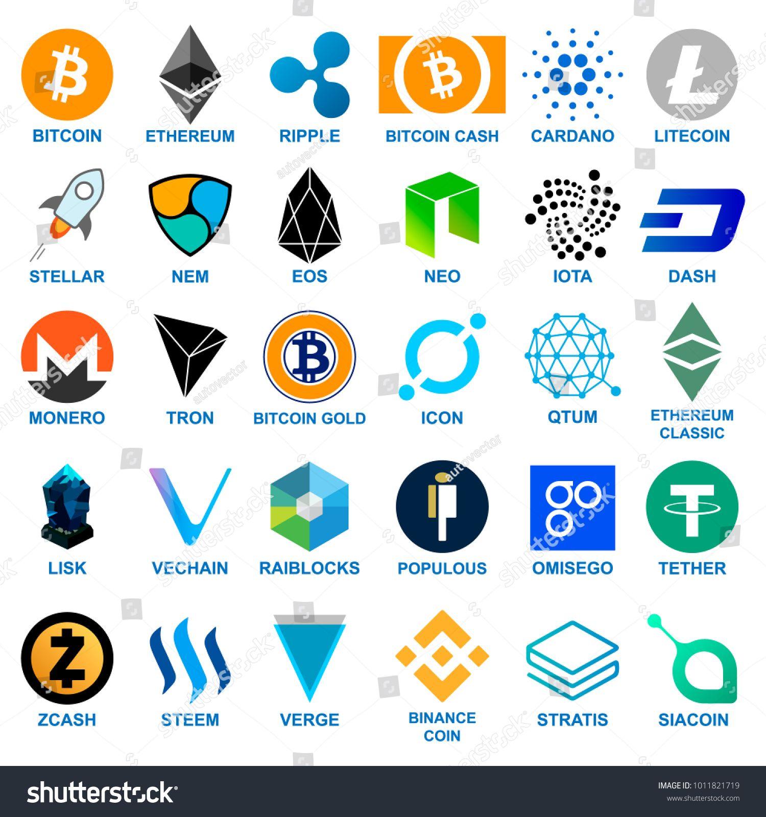 Crypto-Currency Logo - Cryptocurrency logo set. | Crypto Culture in 2019 | Cryptocurrency ...