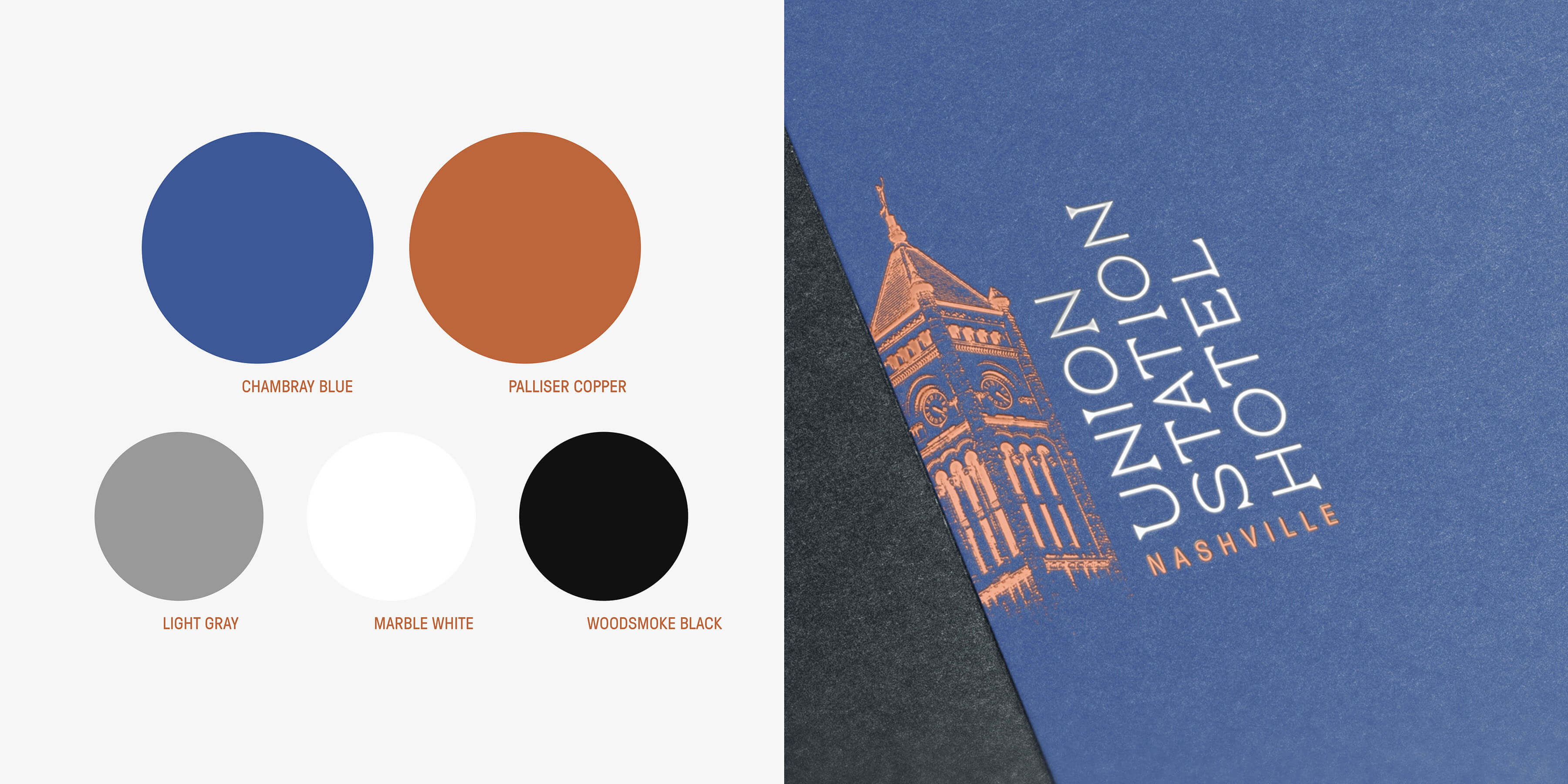 Copper and Gray Logo - Union Station Hotel - ST8MNT BRAND AGENCY