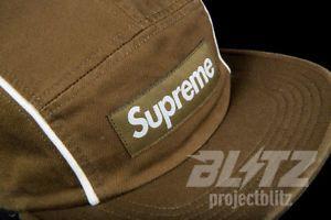 Brown and White Box Logo - SUPREME PIPING CAMP CAP MOSS FW18 2018 OLIVE BROWN RED WHITE BLACK ...