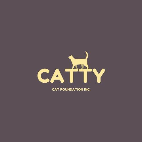 Yellow Cat Logo - Dim Gray and Yellow Cat Animal & Pets Logo