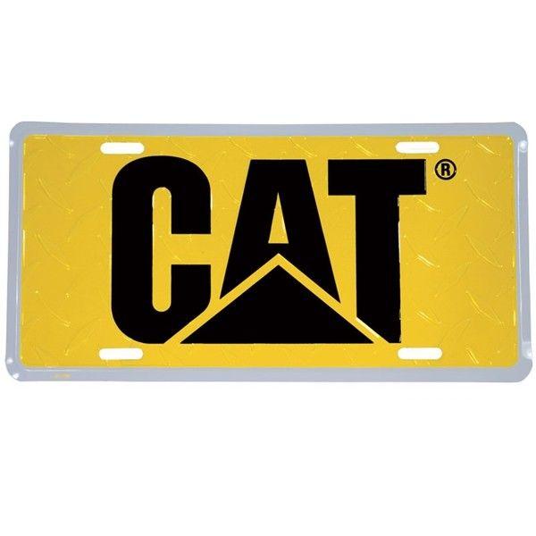 Yellow Cat Logo - Yellow Diamond Cat License Plate