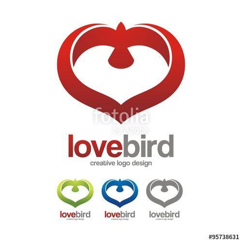Love Bird Logo - Love Bird Creative Logo Design. Bird Logo abstract Heart shape ...