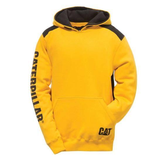 Yellow Cat Logo - CAT 1910802 Panel Hooded Sweatshirt