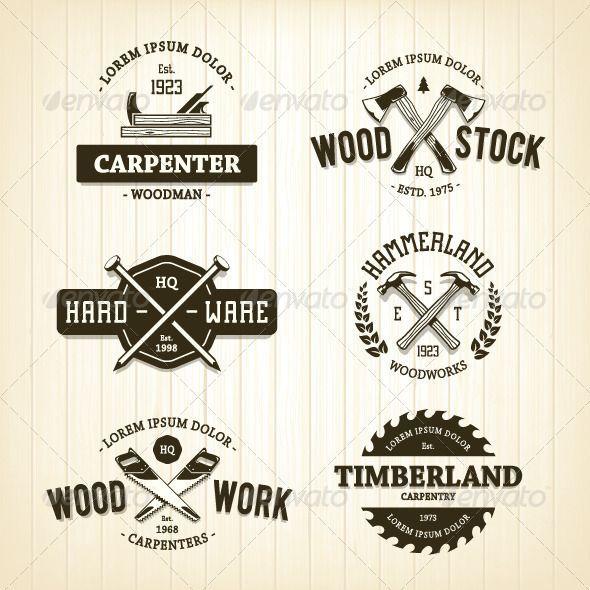 Carpentry Company Logo - Vintage Carpentry Emblems | Ligature | Logo design, Logos ...