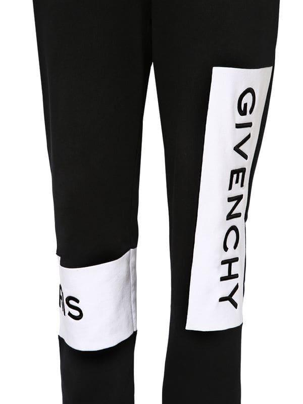 Black W Logo - Givenchy Jersey Track Suit Pants W/ Logo Bands in Black for Men