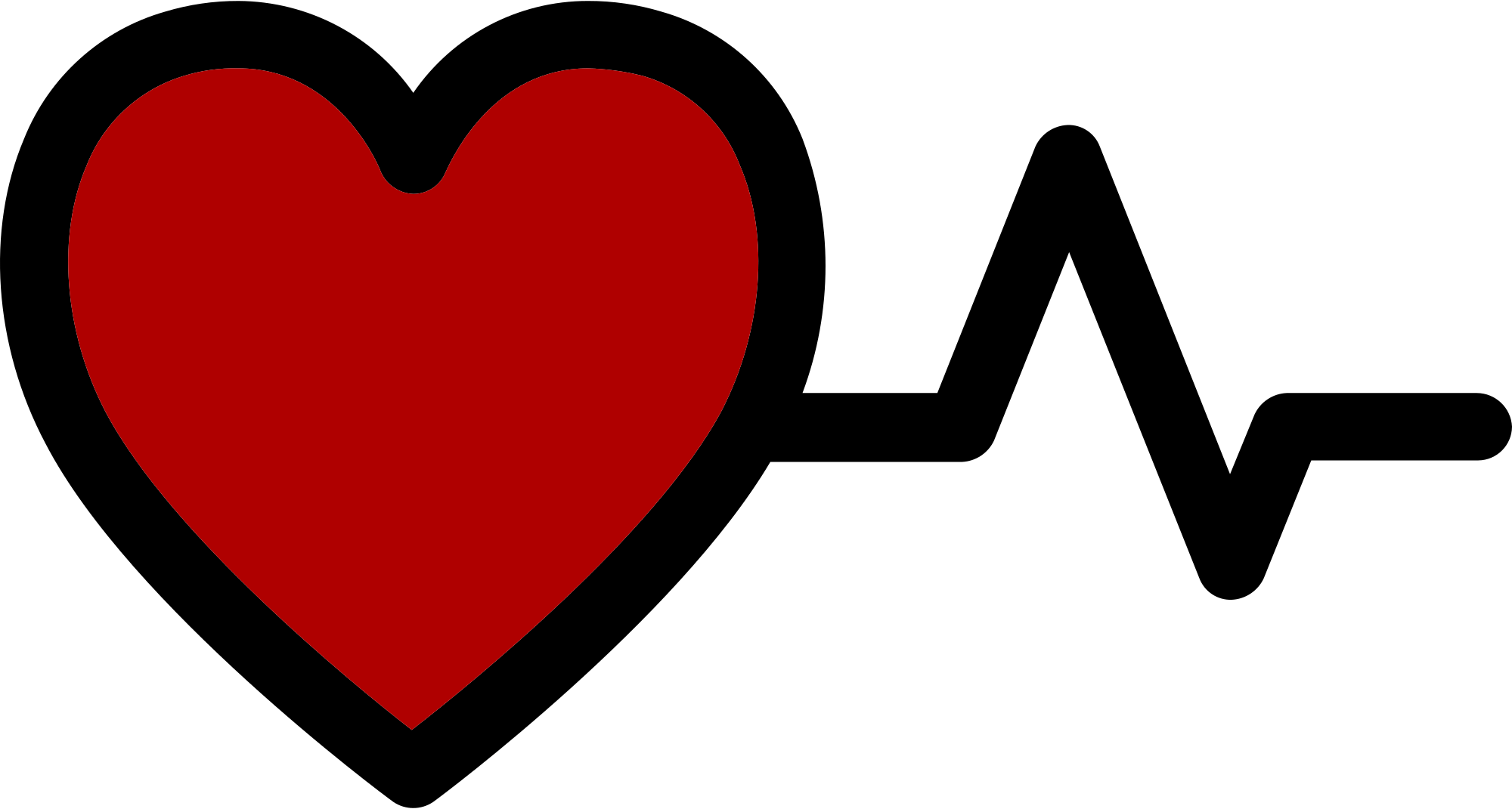 Heart Beat Logo - File:Red heart with heartbeat logo.svg - Wikimedia Commons