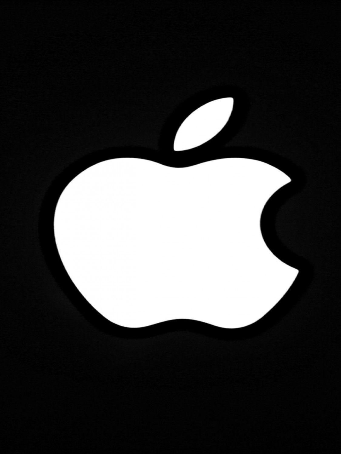 On Black Background iPhone Logo - Apple Logo Black Background
