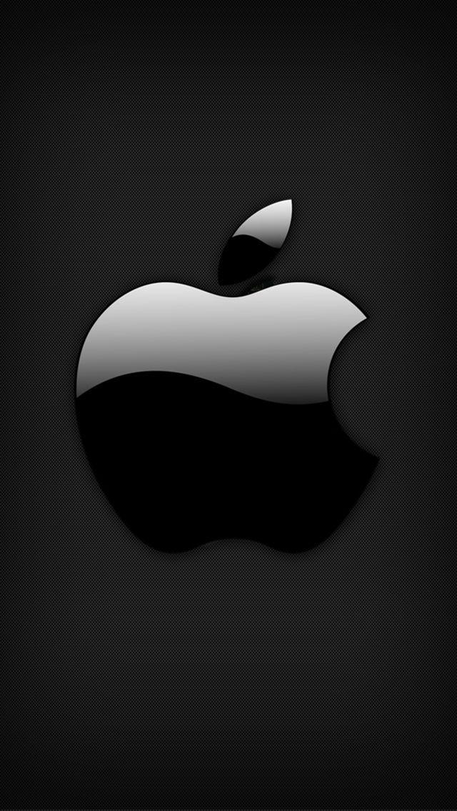 On Black Background iPhone Logo - Apple Black. Big Apples!. iPhone wallpaper, Apple wallpaper, Apple