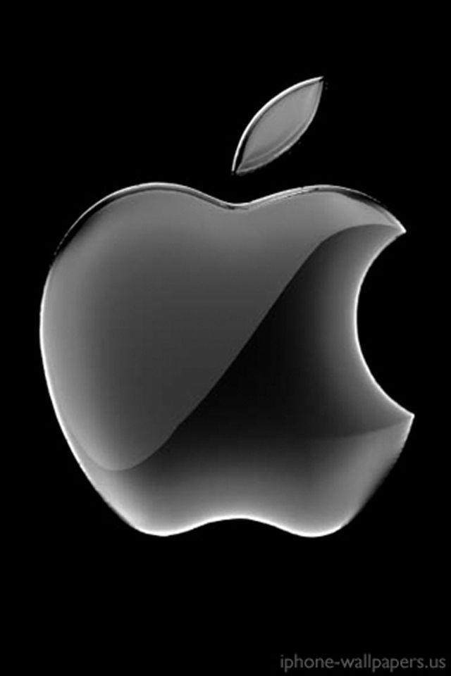 On Black Background iPhone Logo - Apple Logo Black IPhone 4 4s Wallpaper And Background