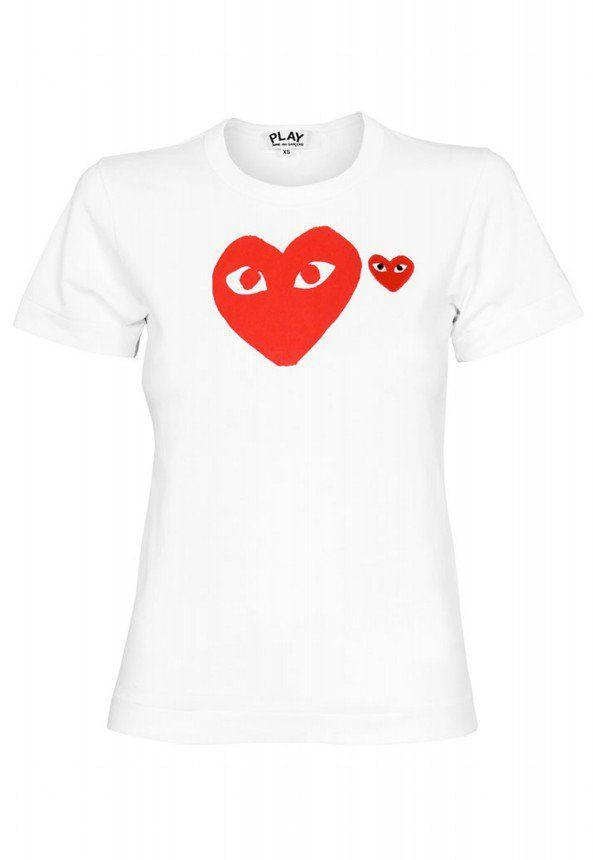 Red Heart Logo - Comme Des Garcons PLAY Ladies Red Heart Red Eyes T-Shirt | White Red ...