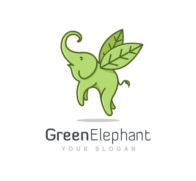 Green Elephant Logo - Flying Elephant Logo & Business Card Template - The Design Love