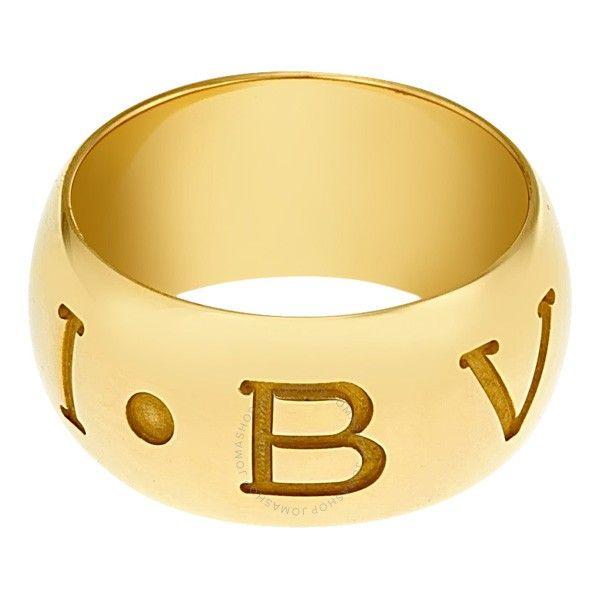 Bvlgari Gold Logo - Bvlgari Monologo 18k Yellow Gold Band Ring AN854529 - Bvlgari ...