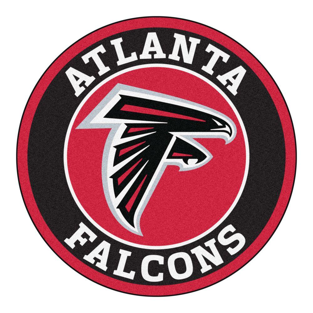 NFL Falcons Logo - FANMATS NFL Atlanta Falcons Black 2 ft. Round Area Rug-17950 - The ...