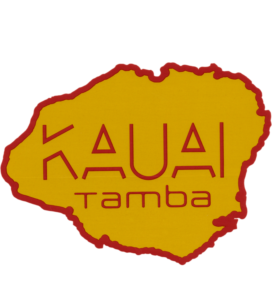 Red and Gold with Yellow Outline Logo - Tamba Island Outline Sticker 6.5 x 5 – Tamba Surf Company