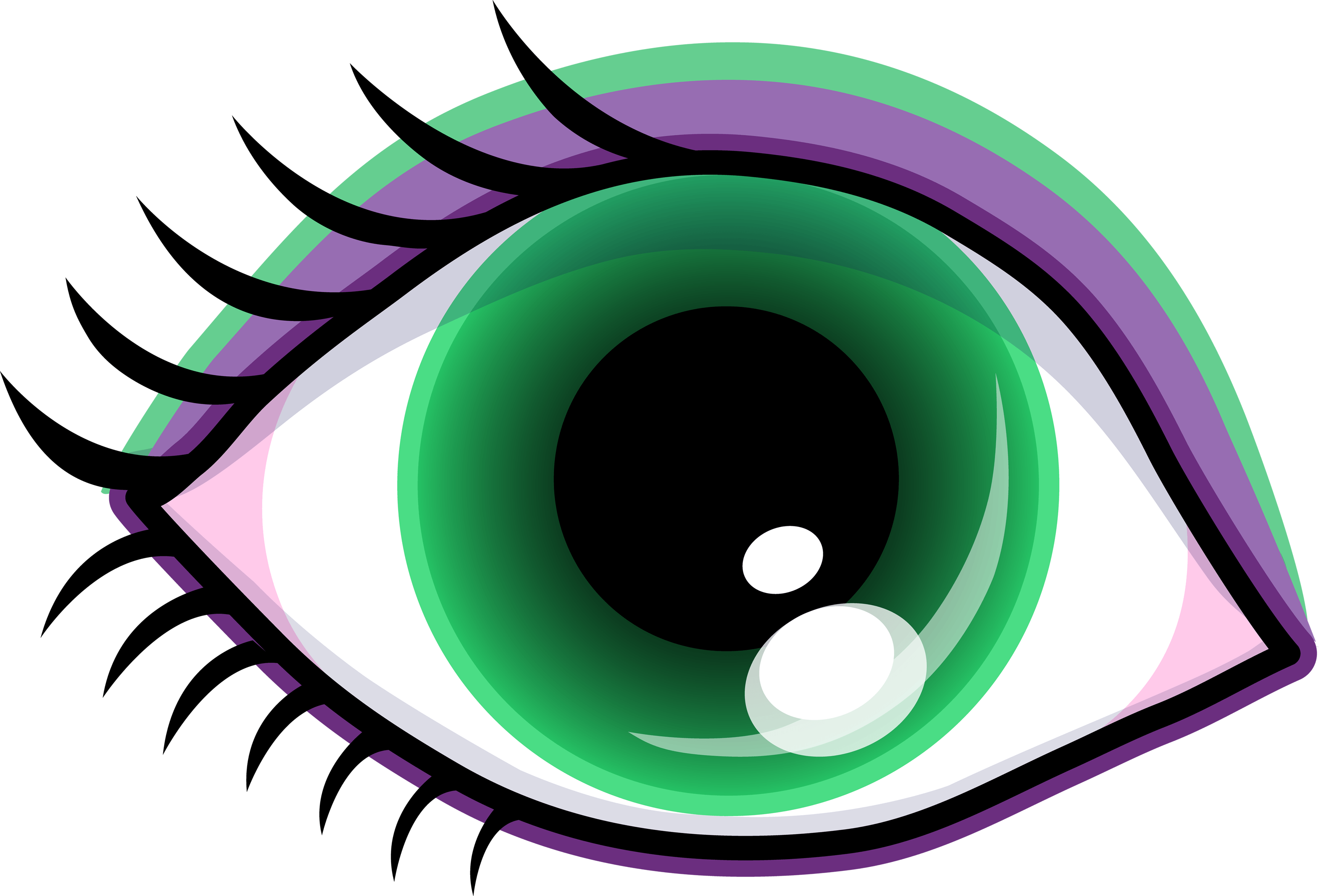 Black and White with Green Eye Logo - Free Eye Clipart