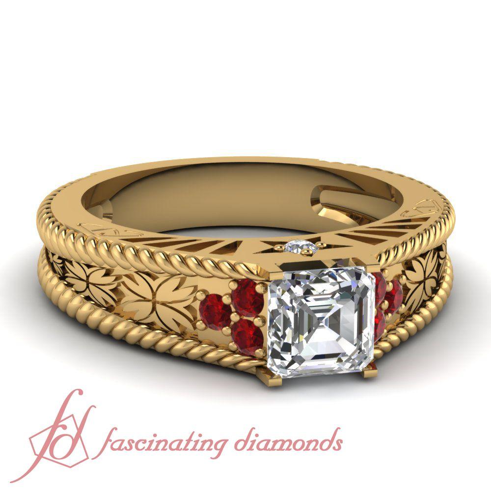 Red and Gold with Yellow Outline Logo - Rope Outline Ring | Diamond Engagement Rings | Pinterest | Asscher ...