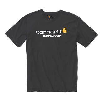 Carhartt Logo - Carhartt 101214 Core Logo Short Sleeve T Shirt Black Large 40 42
