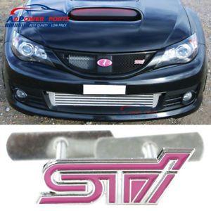Subaru Grill Logo - 3D Pink Metal STI Front Grill Badge Emblem For STI Subaru Impreza