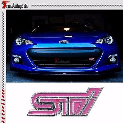 Subaru Grill Logo - SUBARU STI PINK logo Grill emblem badge decal Impreza GDB WRX GC8 ...