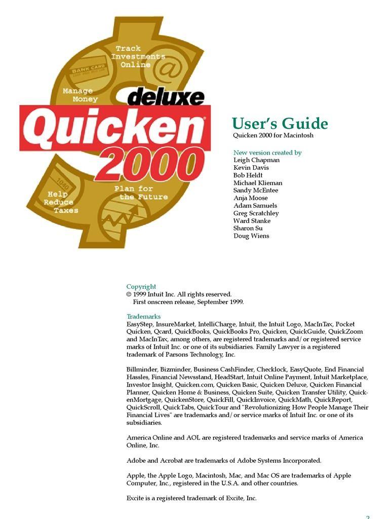 Original Quicken Logo - Quicken 2000 Deluxe User's Guide for Macintosh | Keyboard Shortcut ...
