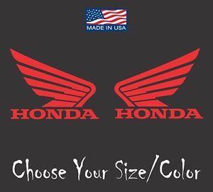 Honda Wing Logo - 2) HONDA WING Logo Vinyl Decals MOTORCYCLE RACING CAR STICKER RIGHT ...