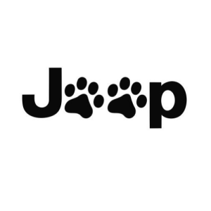 Jeep Wrangler Unlimited Logo - White Puppy Paw Print Jeep Logo Sticker. Jeep Wrangler Decals
