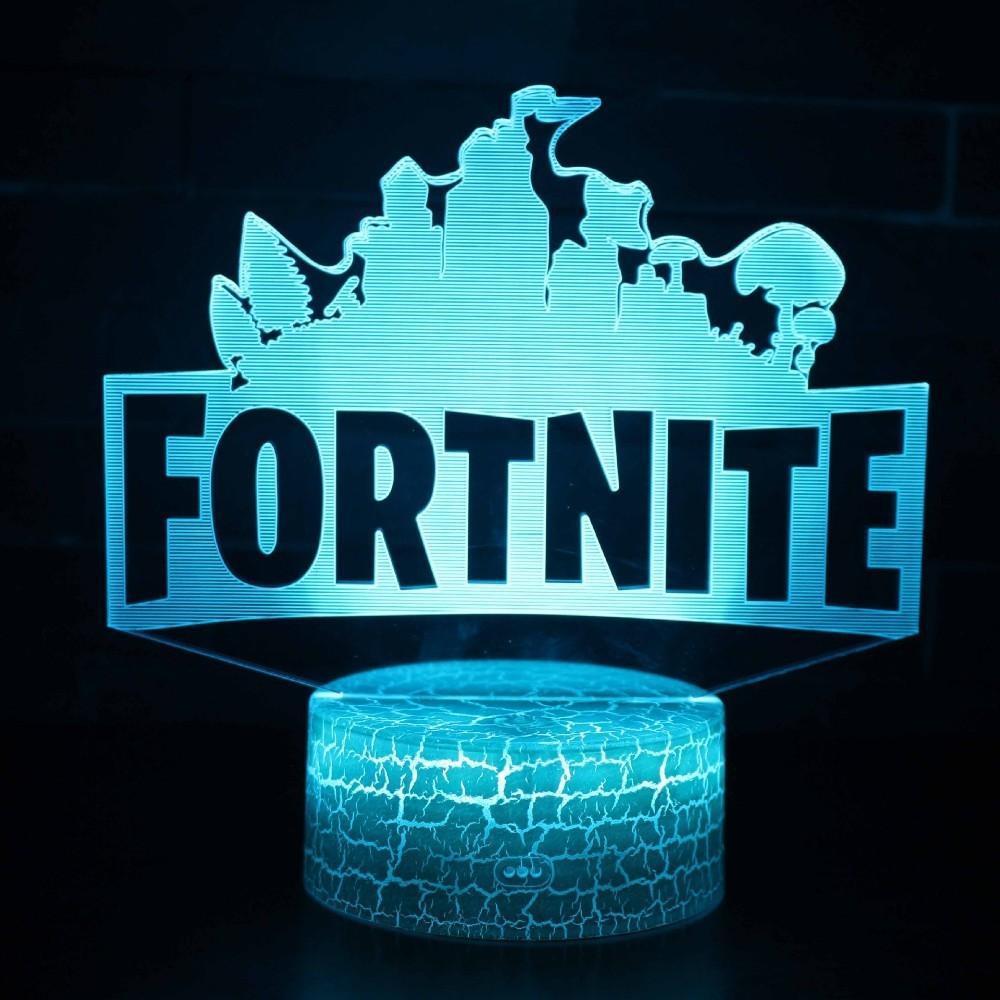 Cool Fortnite Logo - 2019 Fortnite Game Logo 3D LED Lamp Light RGBW Changeable Mood Lamp ...
