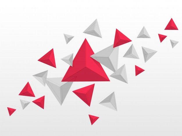 Red Triangle Design Logo - Abstract triangles elements in red and grey colors, flying polygonal ...