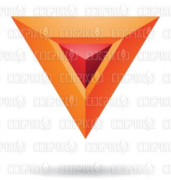 Abstract Red Triangle Logo - abstract orange and red pyramid triangle logo icon