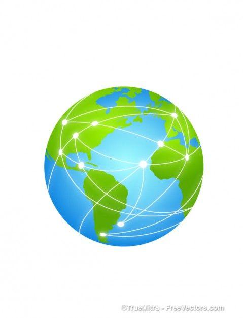 Internet Globe Logo - Earth globe internet Vector