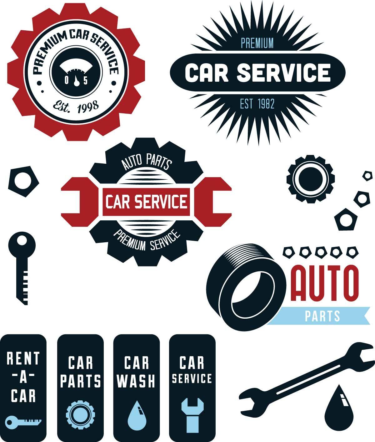 Car Service Logo - Vintage vector car service labels | FREE Vectors,Cards and ...