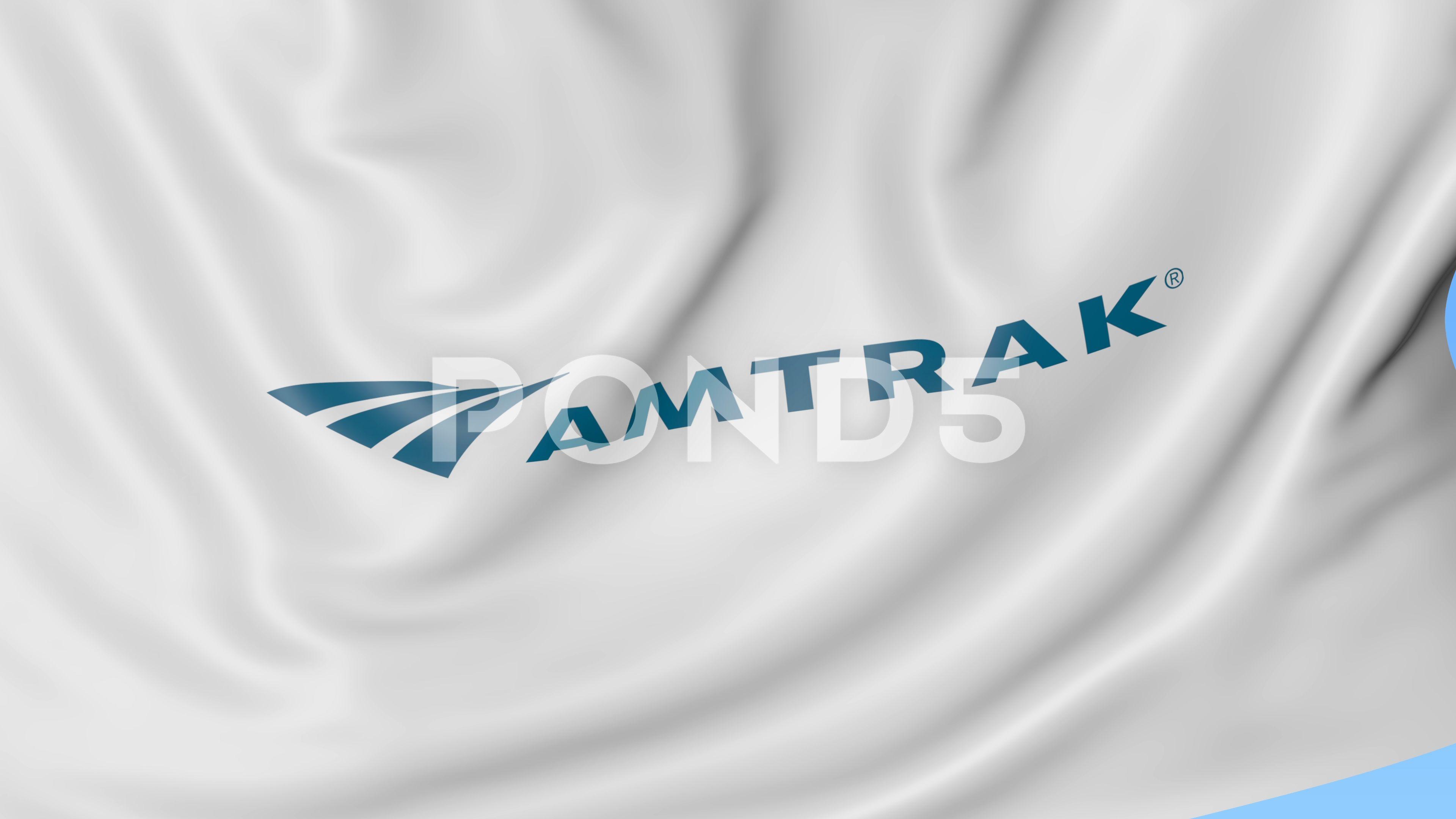 Amtrak Logo - Waving flag with Amtrak logo. Seamles loop 4K editorial animation