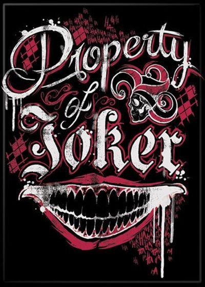 Joker Logo - Suicide Squad Movie Property of Joker Phrase Logo Refrigerator ...