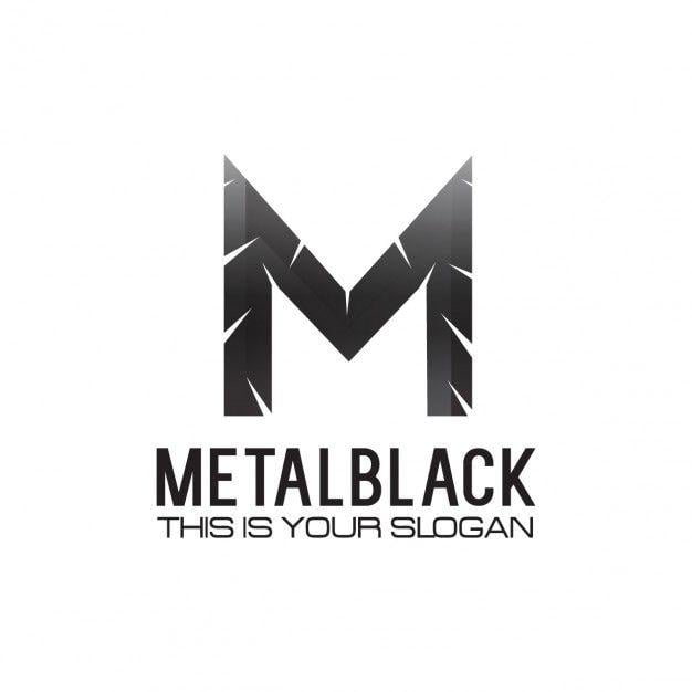 Metallic Company Logo - Black metallic letter m logo Vector