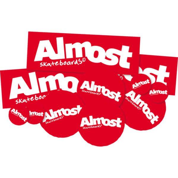Almost Skate Logo - Almost Skateboards Red 10 Pack Mixed Logo Skate Sticker - Warehouse ...