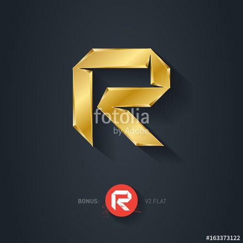 Metallic Company Logo - Letter R, Vector gold font. Elegant Template for company logo ...