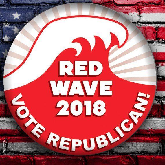 GOP Red Wave Logo - NOVEMBER RED WAVE 2018 Version 2 Vote Republican Button | Etsy
