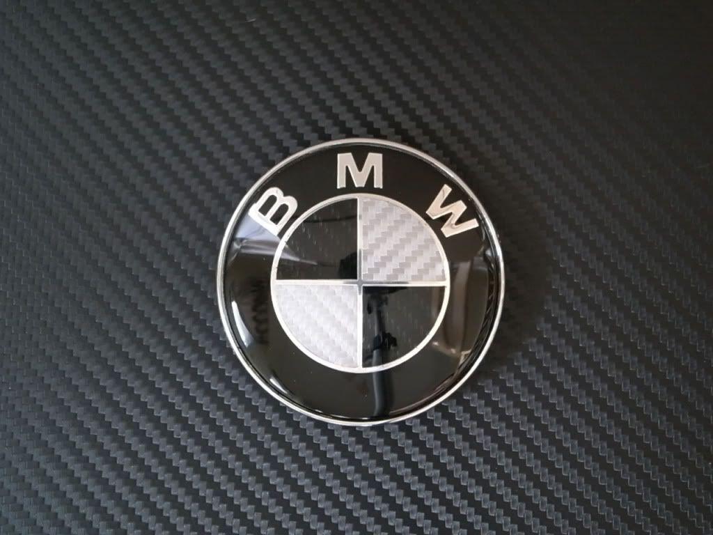 Black BMW M Logo - 78mm Carbon Fiber BMW Replacement Trunk Emblem